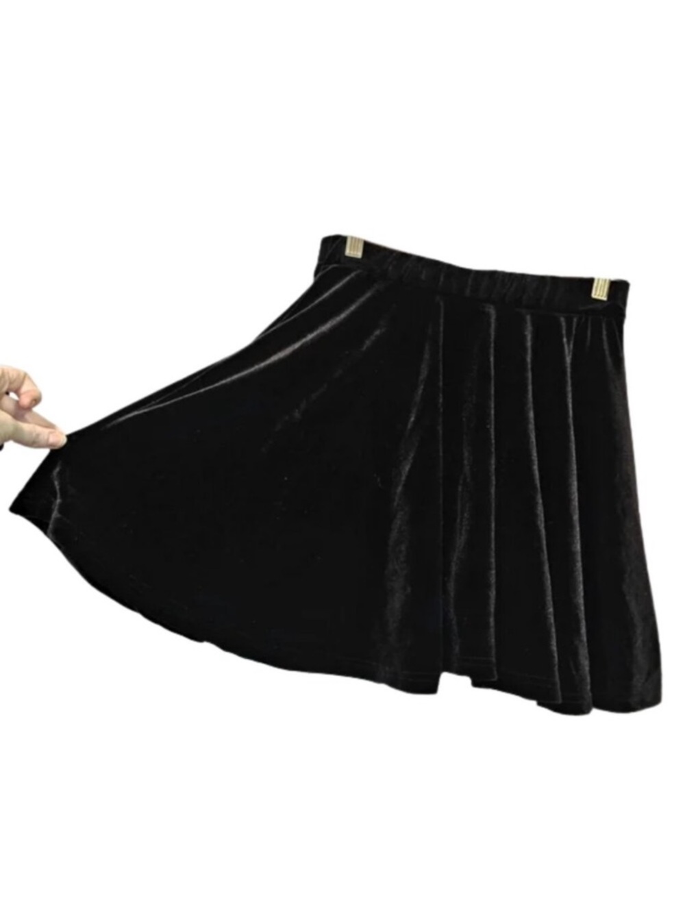black velvet mini skater skirt size small